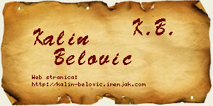 Kalin Belović vizit kartica